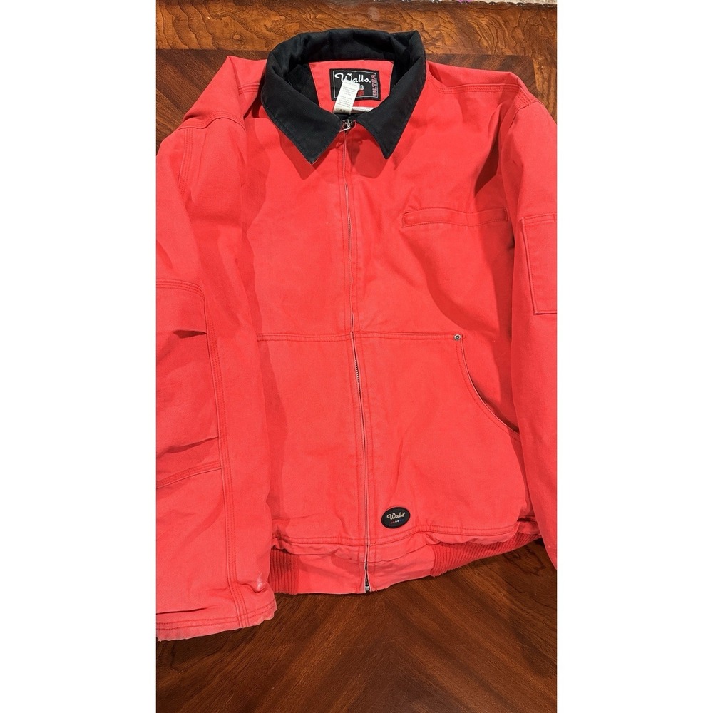 Vintage 90s Walls Ultra Canvas Bomber Jacket Red Black Workwear Mens 4XL